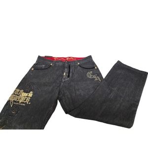 Crown Holder Jeans Mens 38 Embroidered Pockets